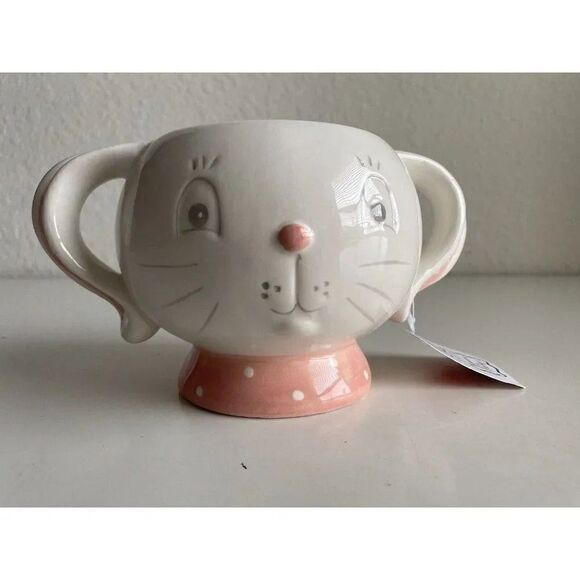 Easter Dottie Bunny Ceramic Short Mug Spring Johanna Parker Transpac NEW - Picture 8 of 12